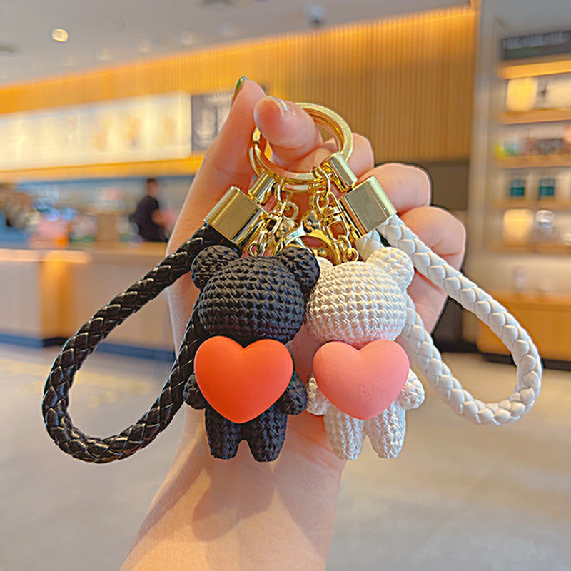 Cartoon Love Heart Little Bear Doll Keychain Internet Celebrity Cute Pendant